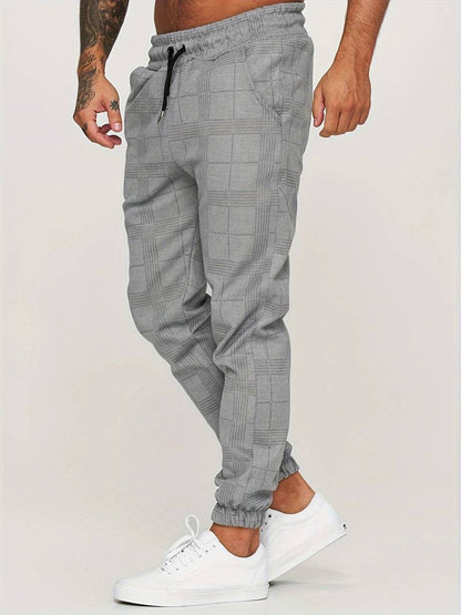 Stylish Men's Plaid Joggers Modern | Comfortable Drawstring Casual Pants
