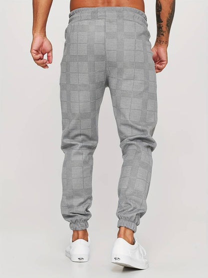 Stylish Men's Plaid Joggers Modern | Comfortable Drawstring Casual Pants