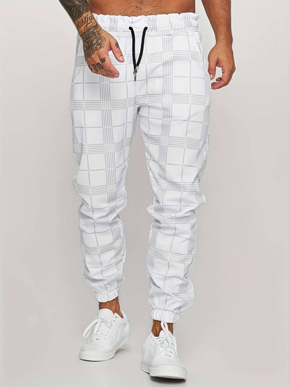 Stylish Men's Plaid Joggers Modern | Comfortable Drawstring Casual Pants
