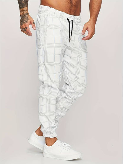Stylish Men's Plaid Joggers Modern | Comfortable Drawstring Casual Pants