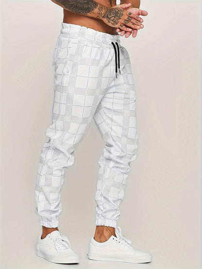 Stylish Men's Plaid Joggers Modern | Comfortable Drawstring Casual Pants