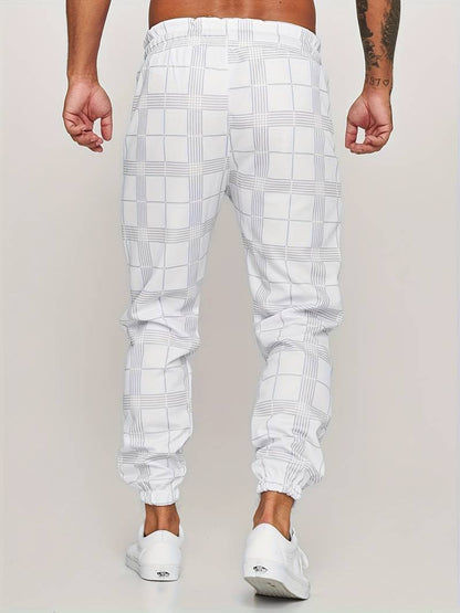 Stylish Men's Plaid Joggers Modern | Comfortable Drawstring Casual Pants