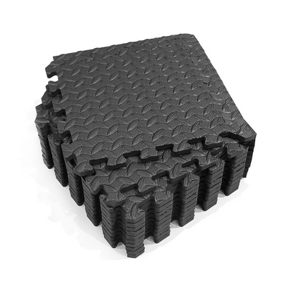 12 Piece Durable Fitness Floor Mat Set | High-Density Protective Gym Padding