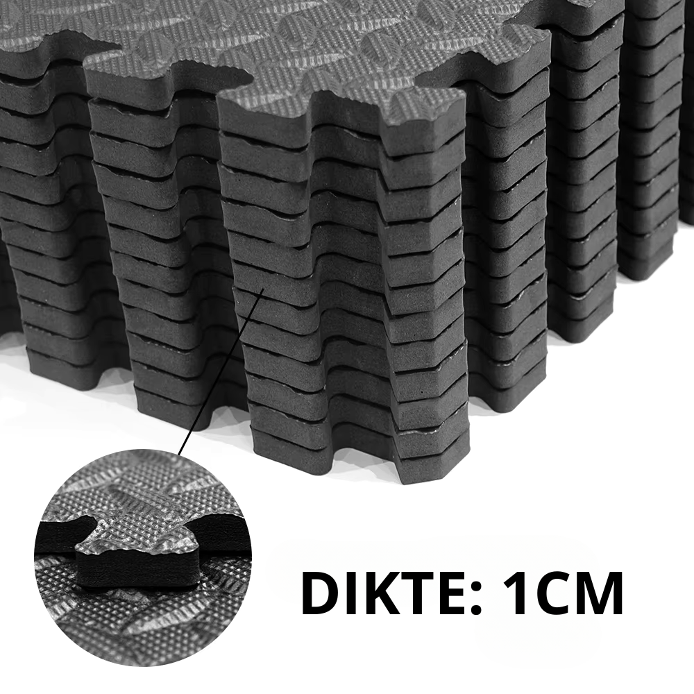 12 Piece Durable Fitness Floor Mat Set | High-Density Protective Gym Padding