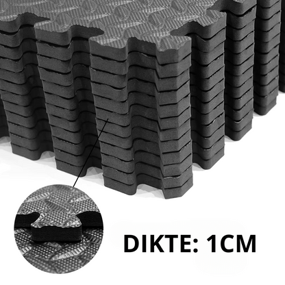 12 Piece Durable Fitness Floor Mat Set | High-Density Protective Gym Padding
