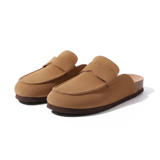 Women's Fuzzy Lined Suede Clogs | Sturdy Natural Cork Platform